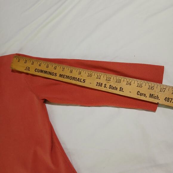 NEW YORK & COMPANY L Coral lightweight knit 3/4-sleeve tunic sweater slit hem - Picture 9 of 12